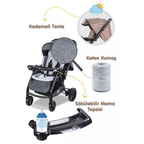 BABY CARE 500 COMBO MAXİ PRO ÇİFT YÖNLÜ BEBEK ARABASI