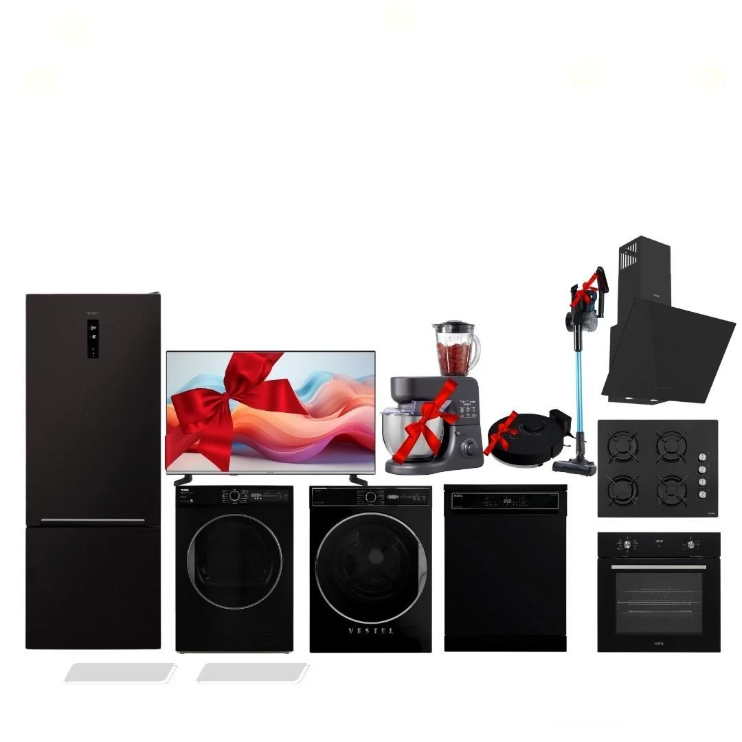 VESTEL BÜYÜK SİYAH ÇEYİZ SETİ 3 Ürün Hediyeli