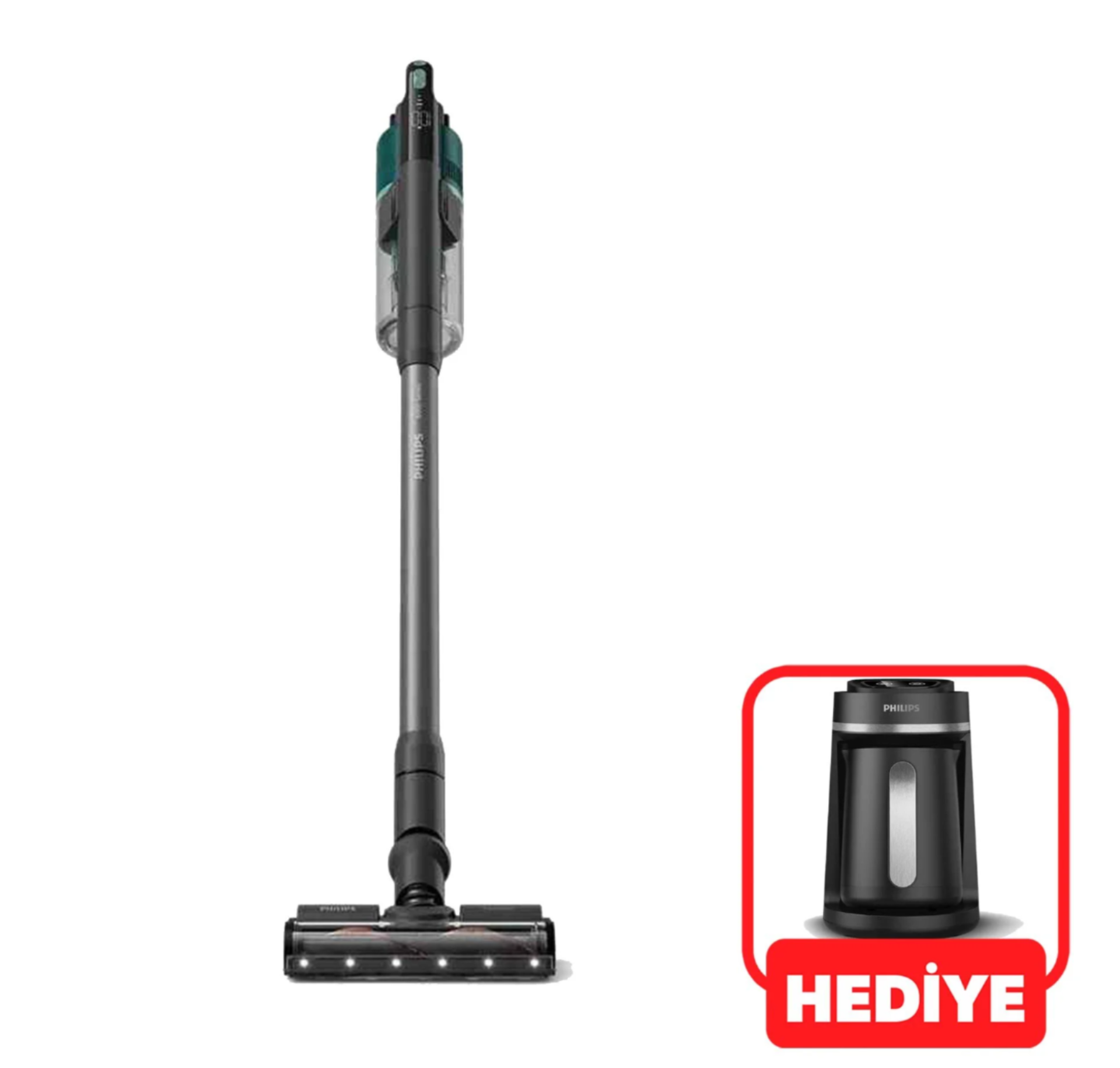 Philips XC6557/01 6000 Serisi Şarjlı Dikey Süpürge + HDA150 Kahve Makinesi Hediyeli