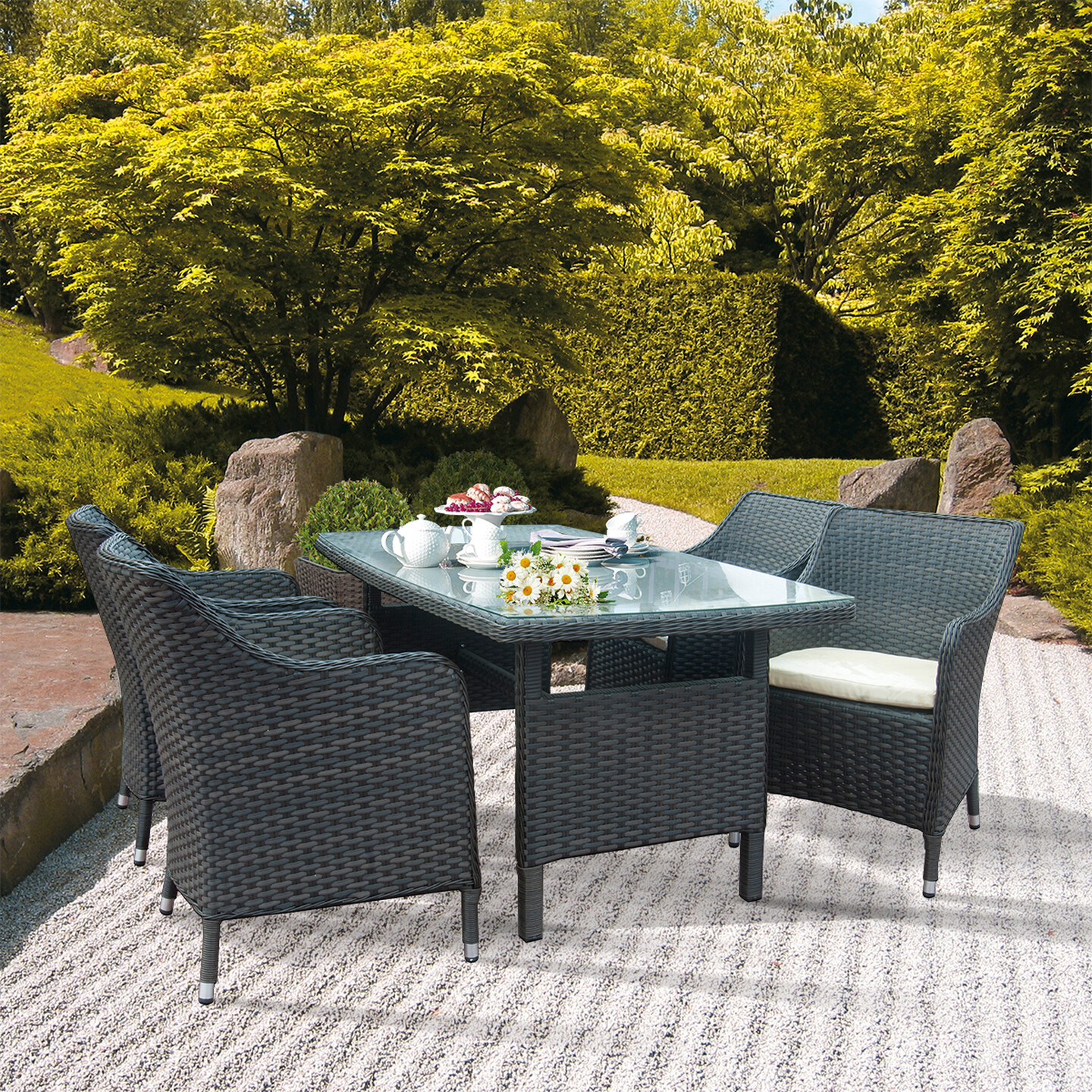 Sunfun Salta Rattan Yemek Grubu