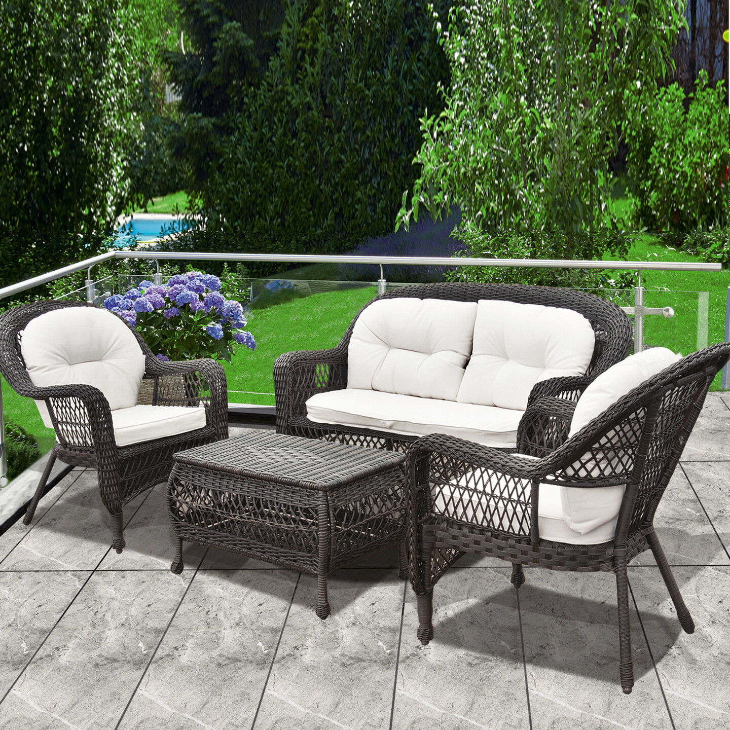 Sunfun Savannah Rattan 4 Parça Oturma Grubu