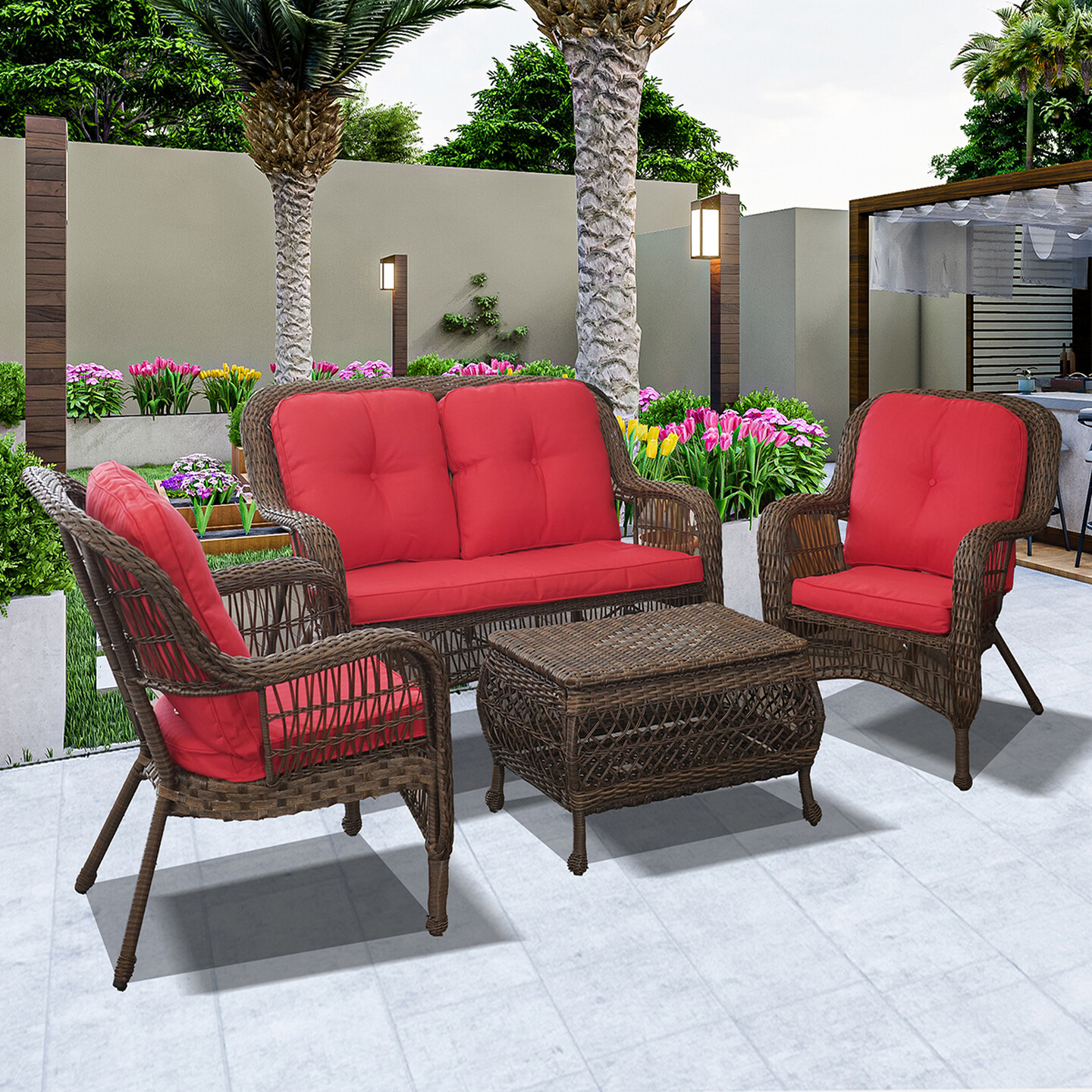 Sunfun Sunset Rattan 4 Parça Oturma Grubu