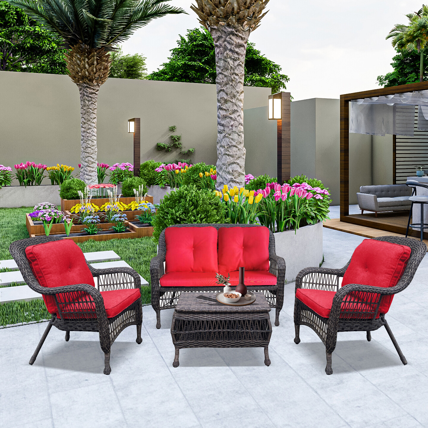 Sunfun Sunset Rattan 4 Parça Oturma Grubu