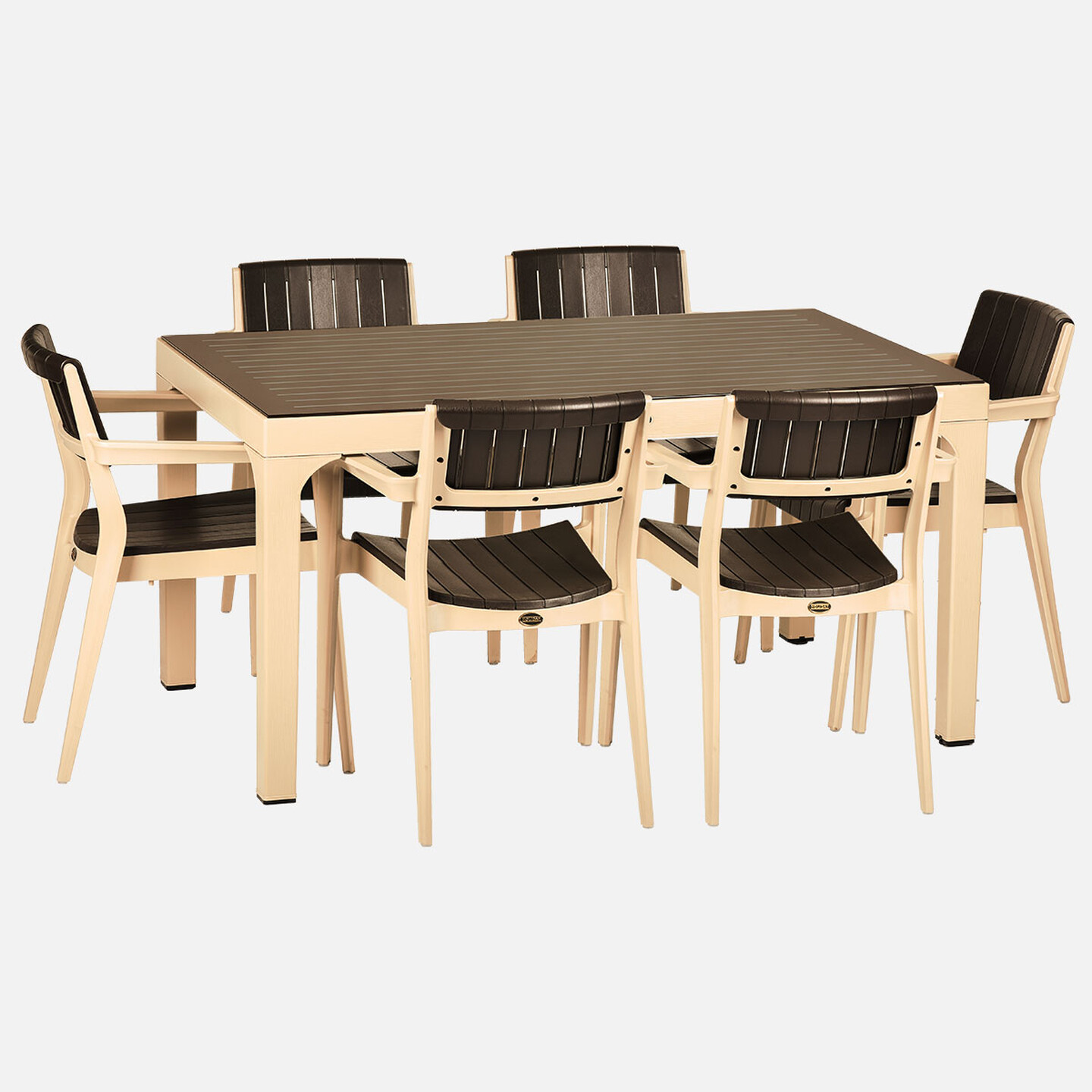 Holiday HM-735 Wood Camlı Masa Koyu Kapuçino