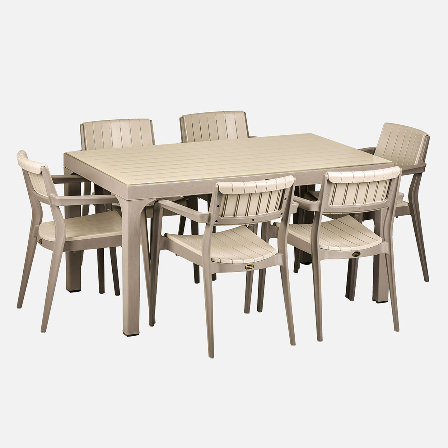 Holiday HM-735 Wood Camlı Masa Çöl Grisi
