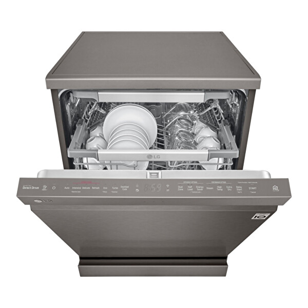 LG DFC325HD 8 Programlı Metalik Siyah Buharlı Bulaşık Makinesi