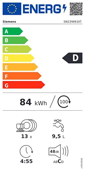 Siemens SN23IW61KT 5 Programlı 13 Kişilik Bulaşık Makinesi