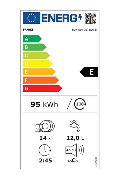 Franke FDW 614 D6P DOS E 6 Programlı Gri Bulaşık Makinesi