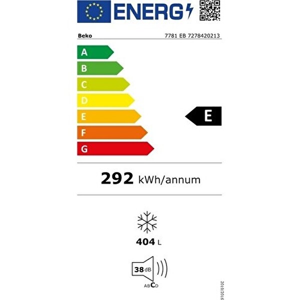 Beko 7781 EB 8 Çekmeceli 404 L Dikey No Frost Derin Dondurucu