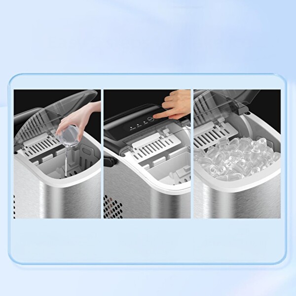 Mioji Mio FR53 Geniş Hazneli 15 Kg Inox Buz Yapma Makinesi