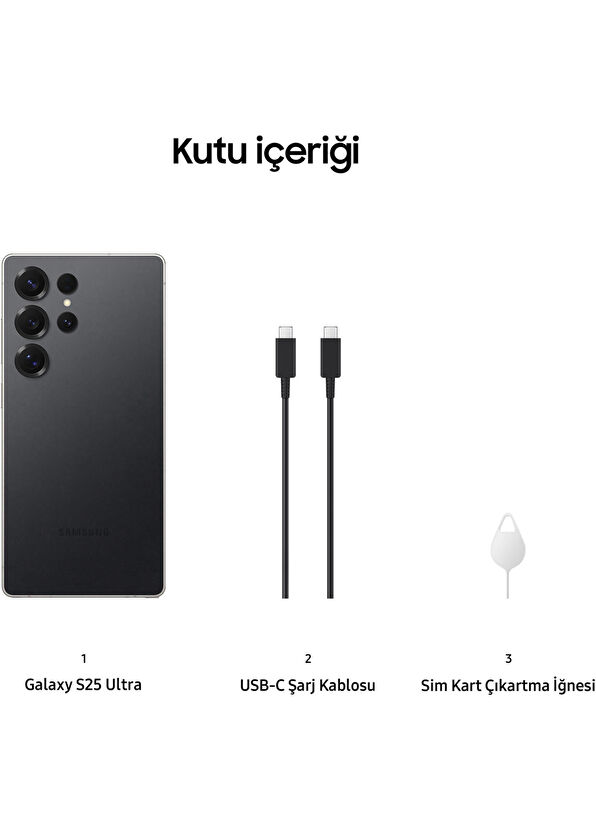 Galaxy S25 Ultra 12 GB Ram 1 TB Siyah Akıllı Cep Telefonu