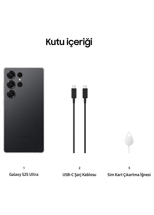 Galaxy S25 Ultra 512 GB 12 GB Ram Titanyum Siyah Akıllı Cep Telefonu