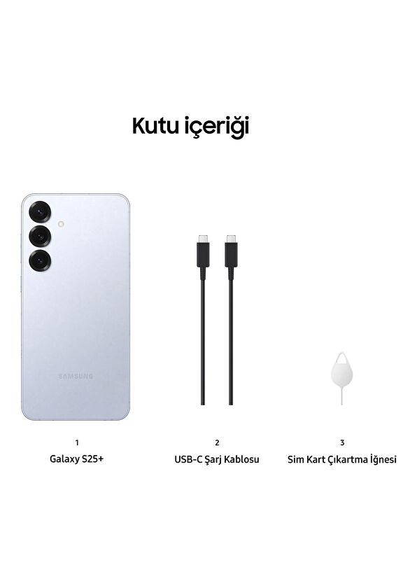 Galaxy S25+ 12 GB RAM 256 GB Buz Mavisi Akıllı Cep Telefonu