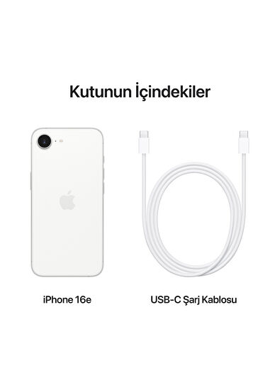 iPhone 16e 256GB Beyaz Akıllı Cep Telefonu