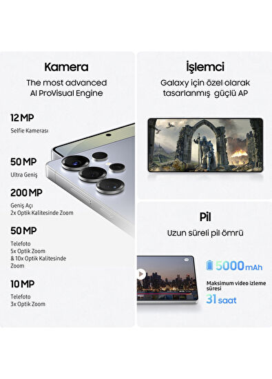 Galaxy S25 Ultra 12 GB Ram 1 TB Gümüş Akıllı Cep Telefonu