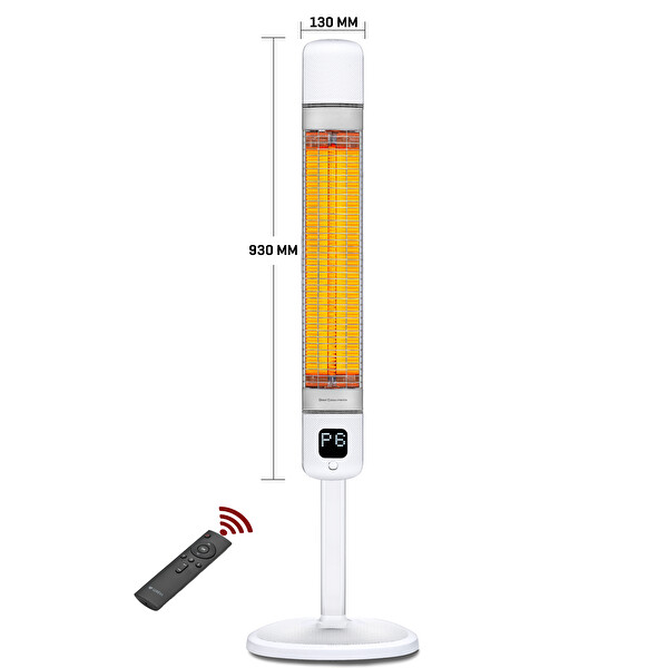 Luxeva LXV-SMART-FR-WHITE 2500 W IP55 Su Geçirmezlik Karbon Beyaz Kule Tipi Elektrikli Isıtıcı