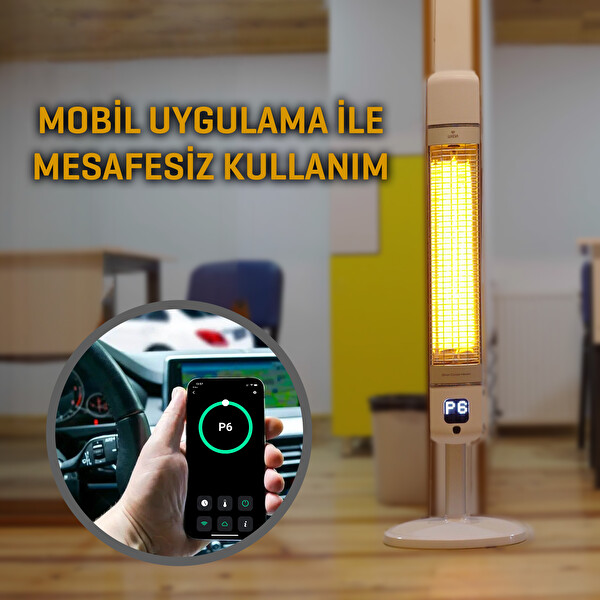 Luxeva LXV-SMART-FR-WHITE 2500 W IP55 Su Geçirmezlik Karbon Beyaz Kule Tipi Elektrikli Isıtıcı