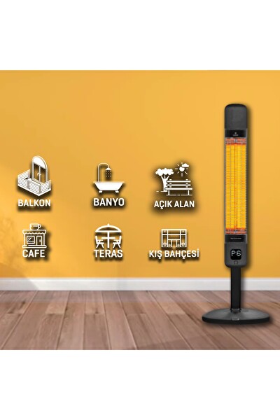 Luxeva LXV-SMART-FR-JETBLACK IP55 Su Geçirmez Jetblack 2500 W Akıllı Karbon Infrared Elektrikli Isıtıcı