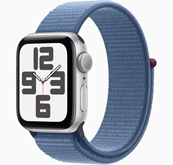 Apple Watch SE 2. Nesil 2023 GPS +Cellular 40 MM Gümüş Rengi Alüminyum Kasa ve Buz Mavisi Spor Loop
