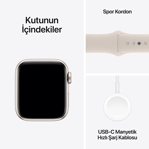 Apple Watch SE GPS 40mm Starlight Aluminium Case with Starlight Sport Band - S/M