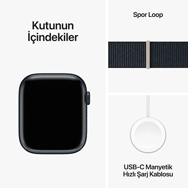 Apple Watch Series 9 GPS 45mm Midnight Aluminium Case with Midnight Sport Band - M/L