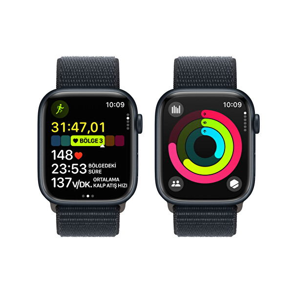 Apple Watch Series 9 GPS 45mm Midnight Aluminium Case with Midnight Sport Band - M/L