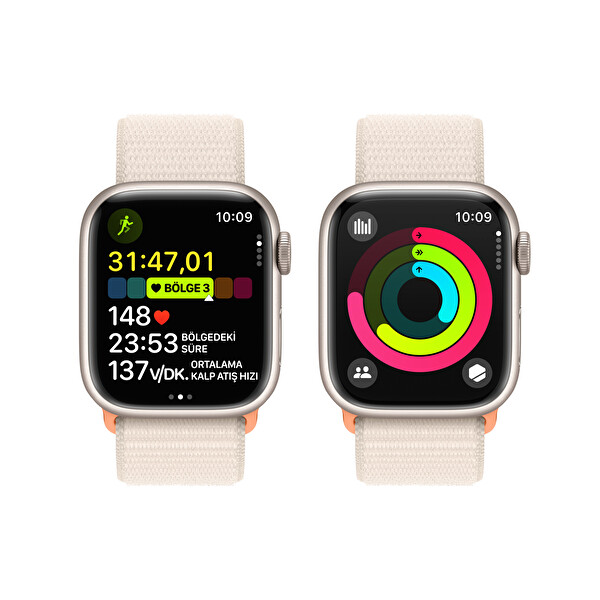 Apple Watch Series 9 GPS 41mm Starlight Aluminium Case with Starlight Sport Loop