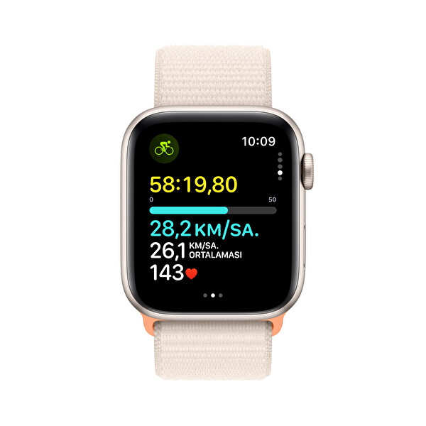 Apple Watch SE GPS 44mm Starlight Aluminium Case with Starlight Sport Loop