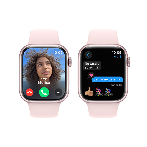 Apple Watch Series 9 GPS 45mm Pink Aluminium Case with Light Pink Sport Band - S/M