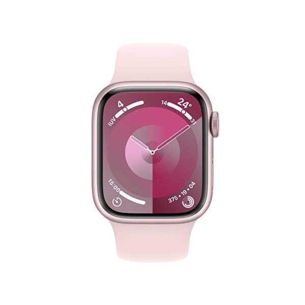 Apple Watch Series 9 Gps 41mm Pembe Alüminyum Kasa ve Light Pembe Sport Band M/L