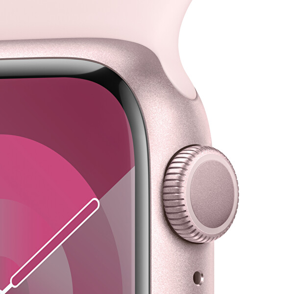 Apple Watch Series 9 Gps 41mm Pembe Alüminyum Kasa ve Light Pembe Sport Band M/L