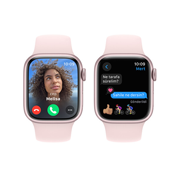 Apple Watch Series 9 GPS 41mm Pink Aluminium Case with Light Pink Sport Band - S/M