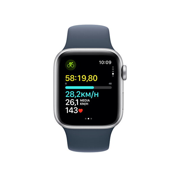Apple Watch Se Gps 40mm S/M Gümüş Alüminyum Kasa ve Storm Mavi Sport Band