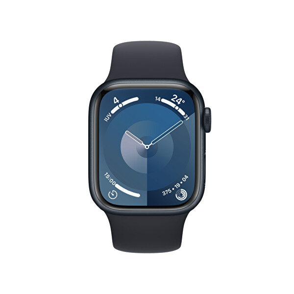 Apple Watch Series 9 Gps 41mm M/L Gece Yarısı Alüminyum Kasa ve Gece Yarısı Sport Band