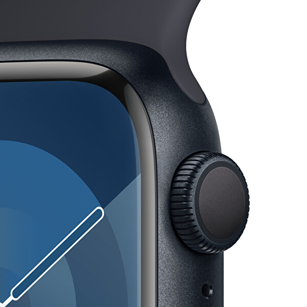 Apple Watch Series 9 Gps 41mm M/L Gece Yarısı Alüminyum Kasa ve Gece Yarısı Sport Band