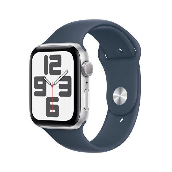 Apple Watch Se Gps 44mm S/M Gümüş Alüminyum Kasa ve Storm Mavi Sport Band