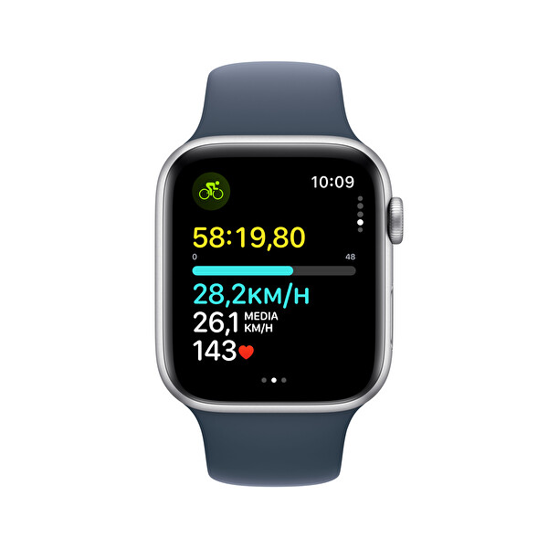 Apple Watch Se Gps 44mm S/M Gümüş Alüminyum Kasa ve Storm Mavi Sport Band