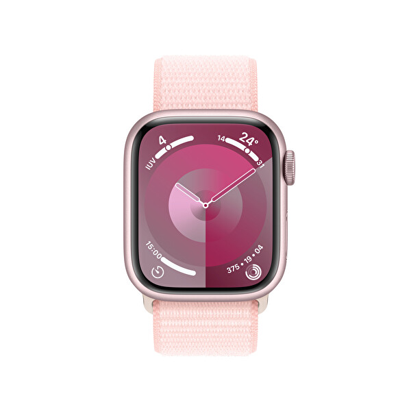 Apple Watch Series 9 Gps 41mm Pembe Alüminyum Kasa ve Light Pembe Sport Loop