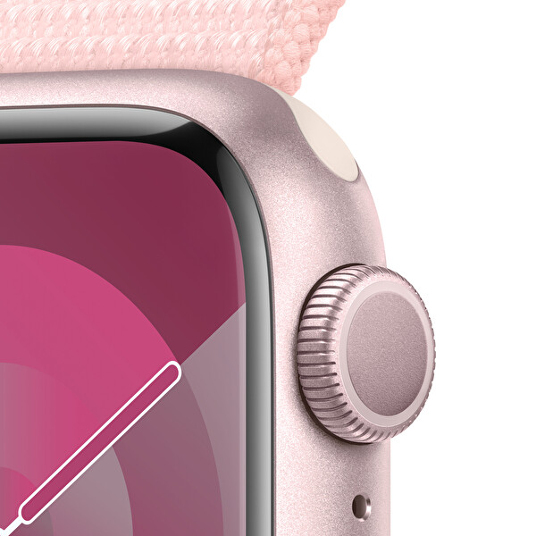 Apple Watch Series 9 Gps 41mm Pembe Alüminyum Kasa ve Light Pembe Sport Loop