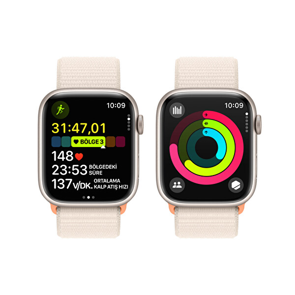 Apple Watch Series 9 GPS 45mm Starlight Aluminium Case with Starlight Sport Loop
