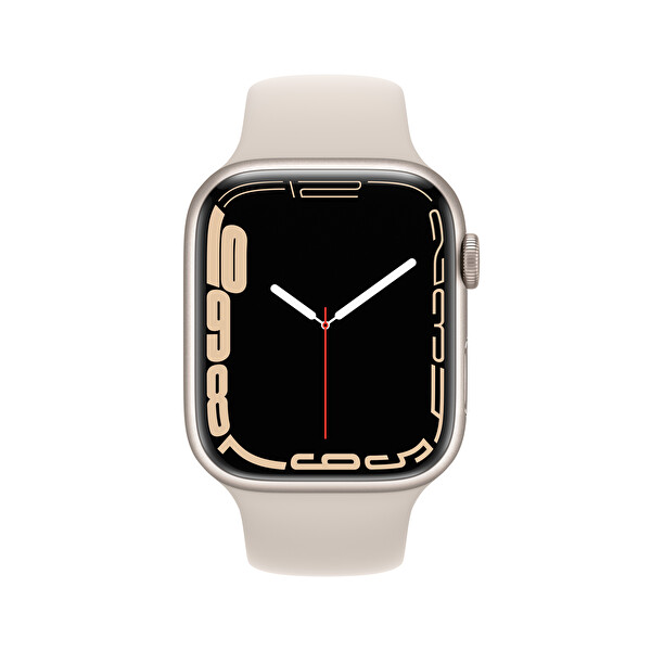 Apple Watch Series 7 GPS 45MM Yıldız Işığı Alüminyum Kasa Yıldız Işığı Spor Kordon