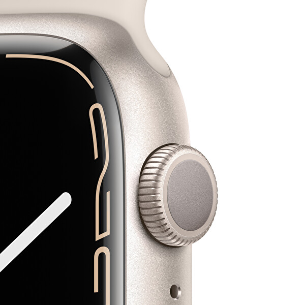 Apple Watch Series 7 GPS 45MM Yıldız Işığı Alüminyum Kasa Yıldız Işığı Spor Kordon