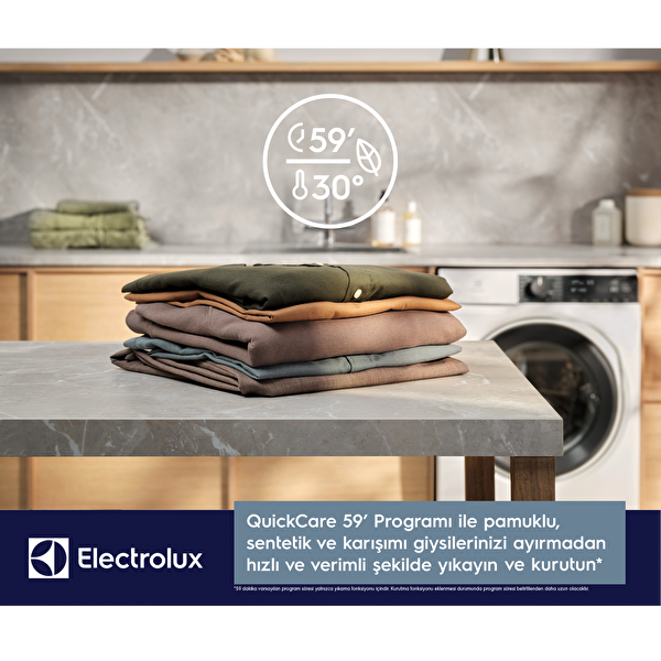 Electrolux EW7W4602QT 700 Serisi Steamcare 11/7 KG 1600 Devir Universaldose WI-FI Kurutmalı Çamaşır Makinesi
