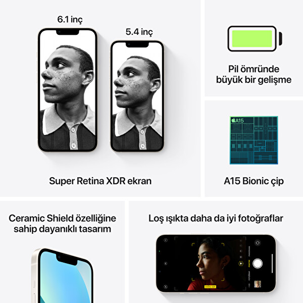 Apple iPhone 13 256GB Akıllı Telefon Starlight