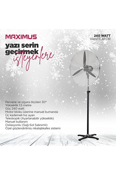 Maximus Titan 001 Sanayi Tipi Ayaklı Vantilatör